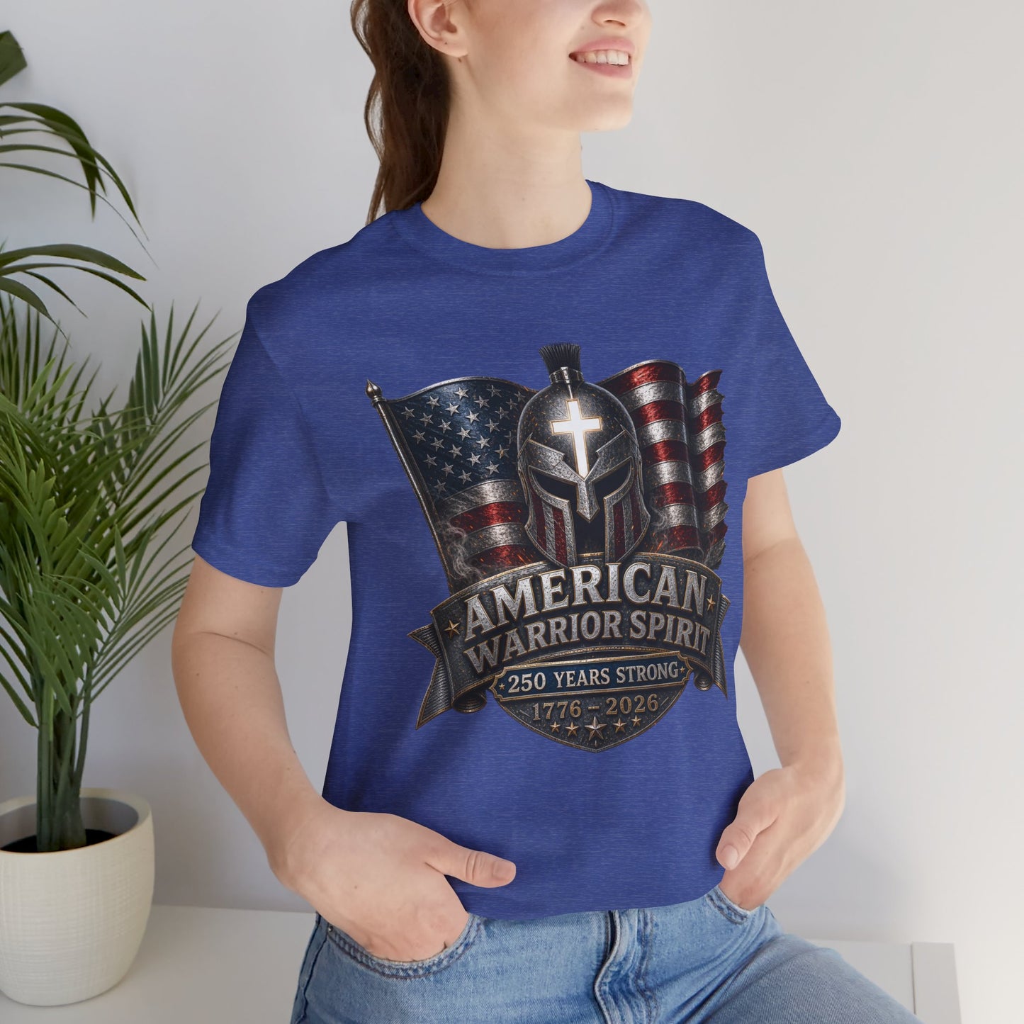 American Warrior Spirit T-Shirt – Patriotic 250 Years Strong Tee (1776–2026)