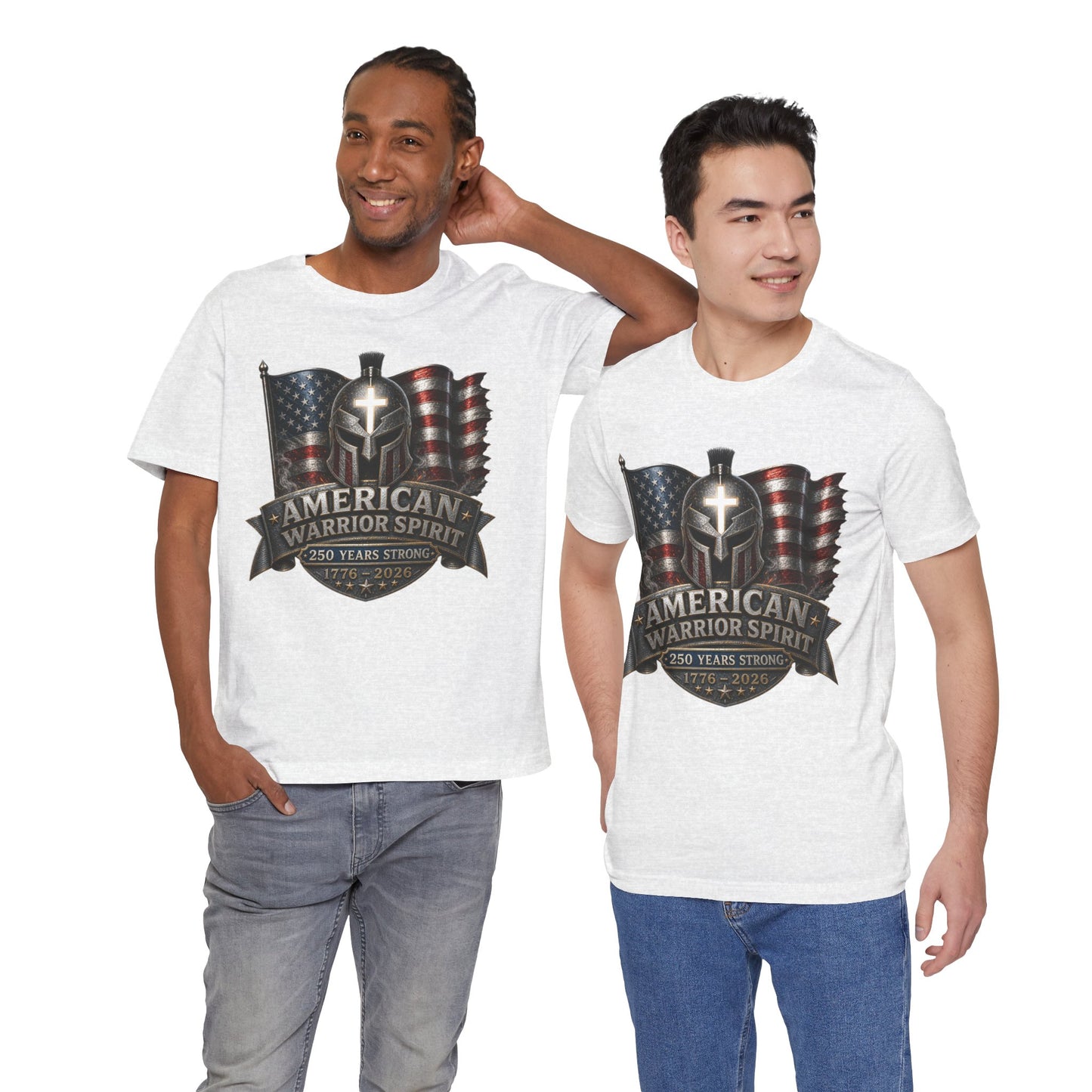 American Warrior Spirit T-Shirt – Patriotic 250 Years Strong Tee (1776–2026)