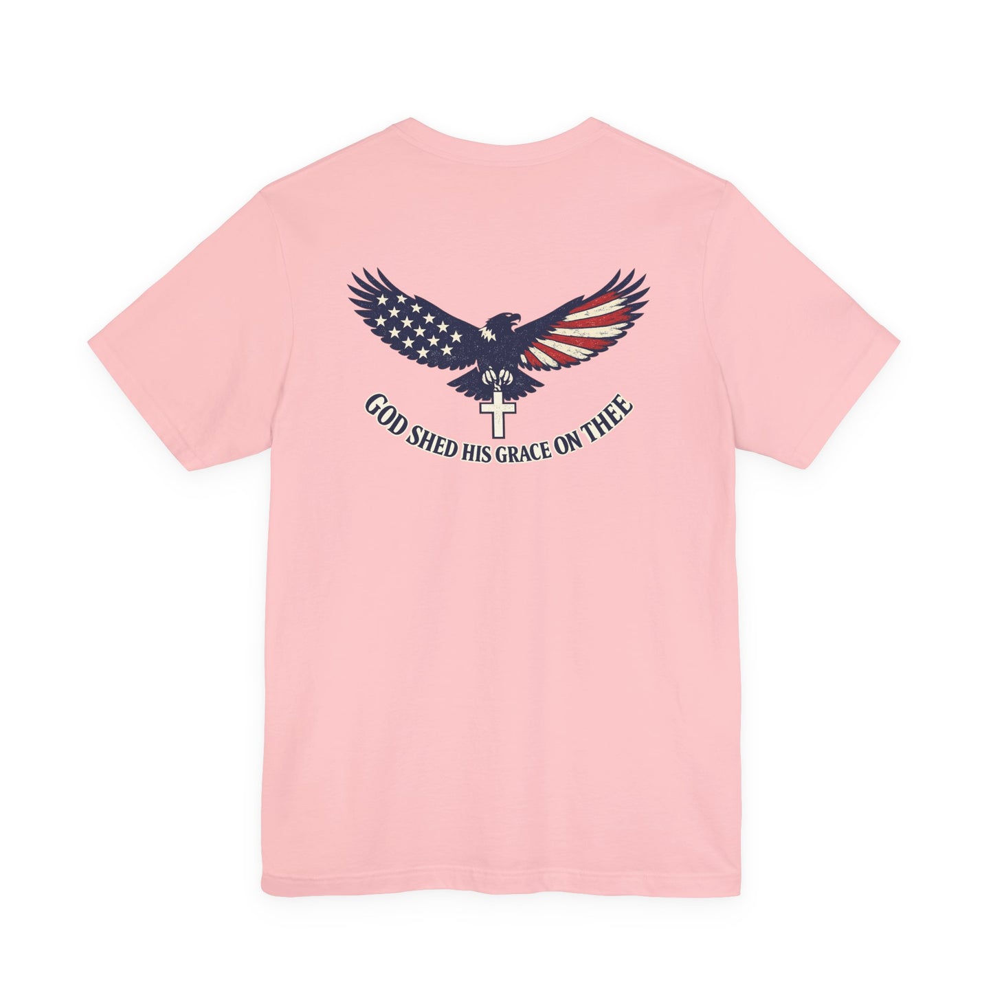 Patriotic Eagle T‑Shirt — "God Shed His Grace on Thee" Back Graphic Tee