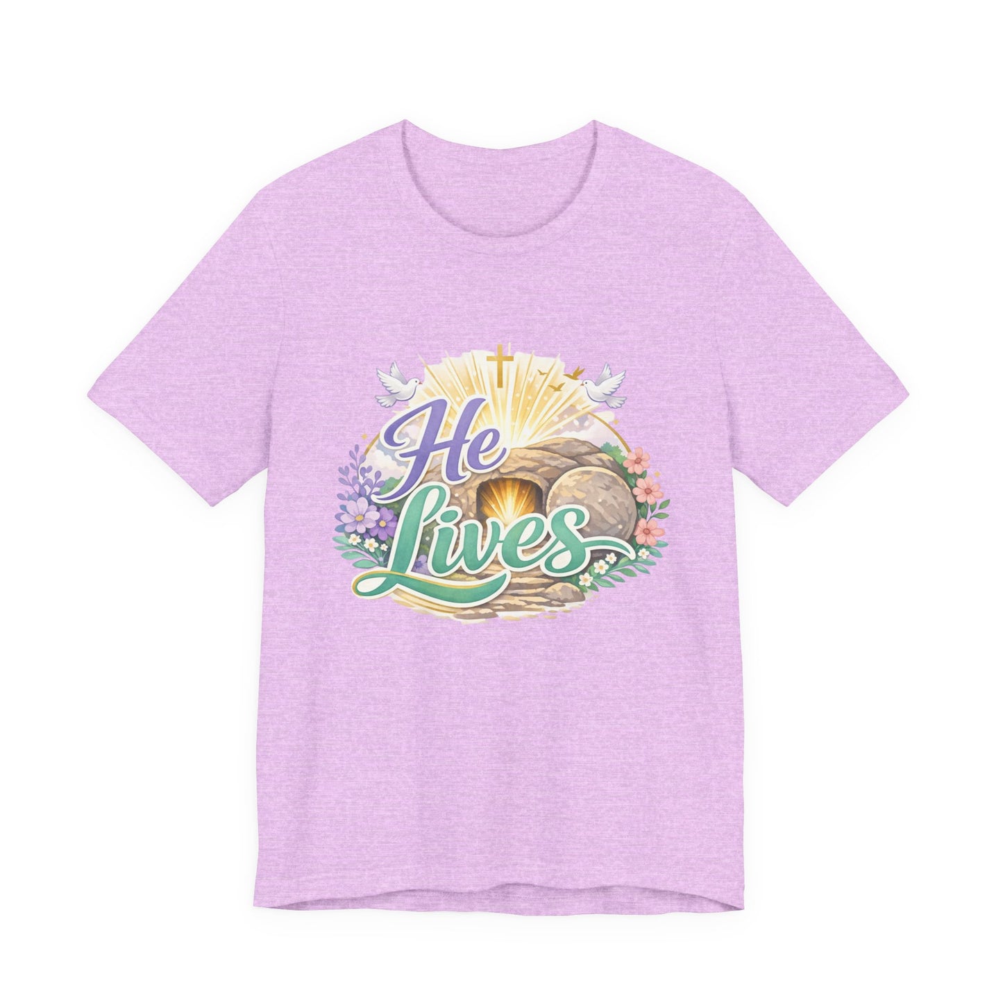 He Lives Jesus Tomb Tee — Christian Easter T‑Shirt