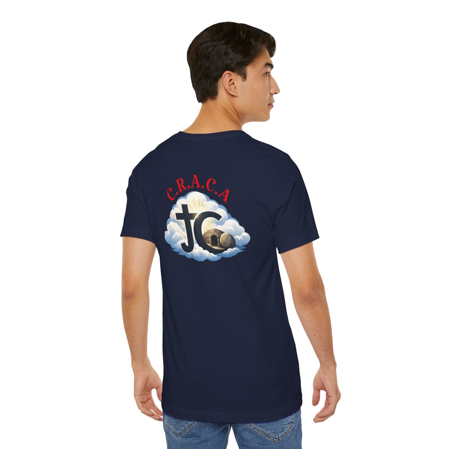 Christian JC Cross Tee — CRACA (Crucified.Risen.And.Coming.Again) Graphic T‑Shirt