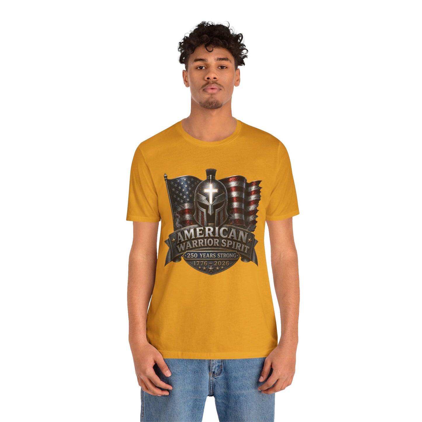 American Warrior Spirit T-Shirt – Patriotic 250 Years Strong Tee (1776–2026)