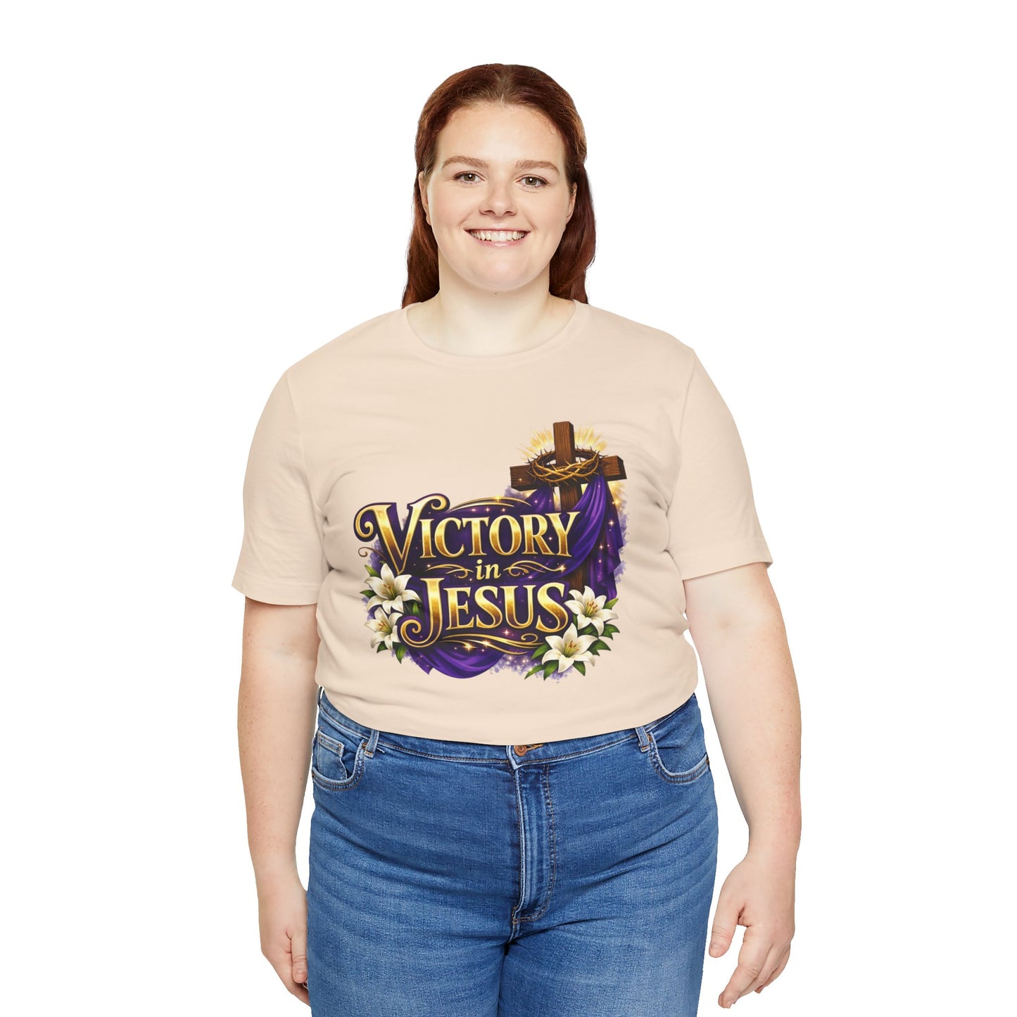 Victory In Jesus Christian T-Shirt — Cross Faith Tee