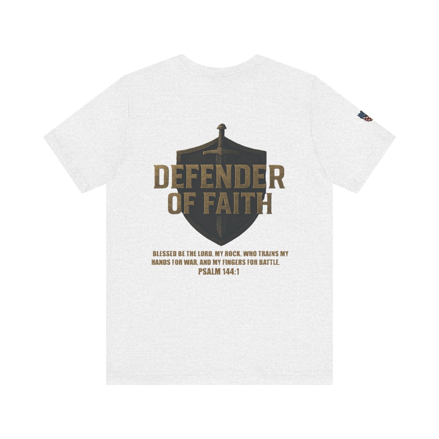 Psalm 144:1 'Defender of Faith' T-Shirt — Christian Scripture Tee