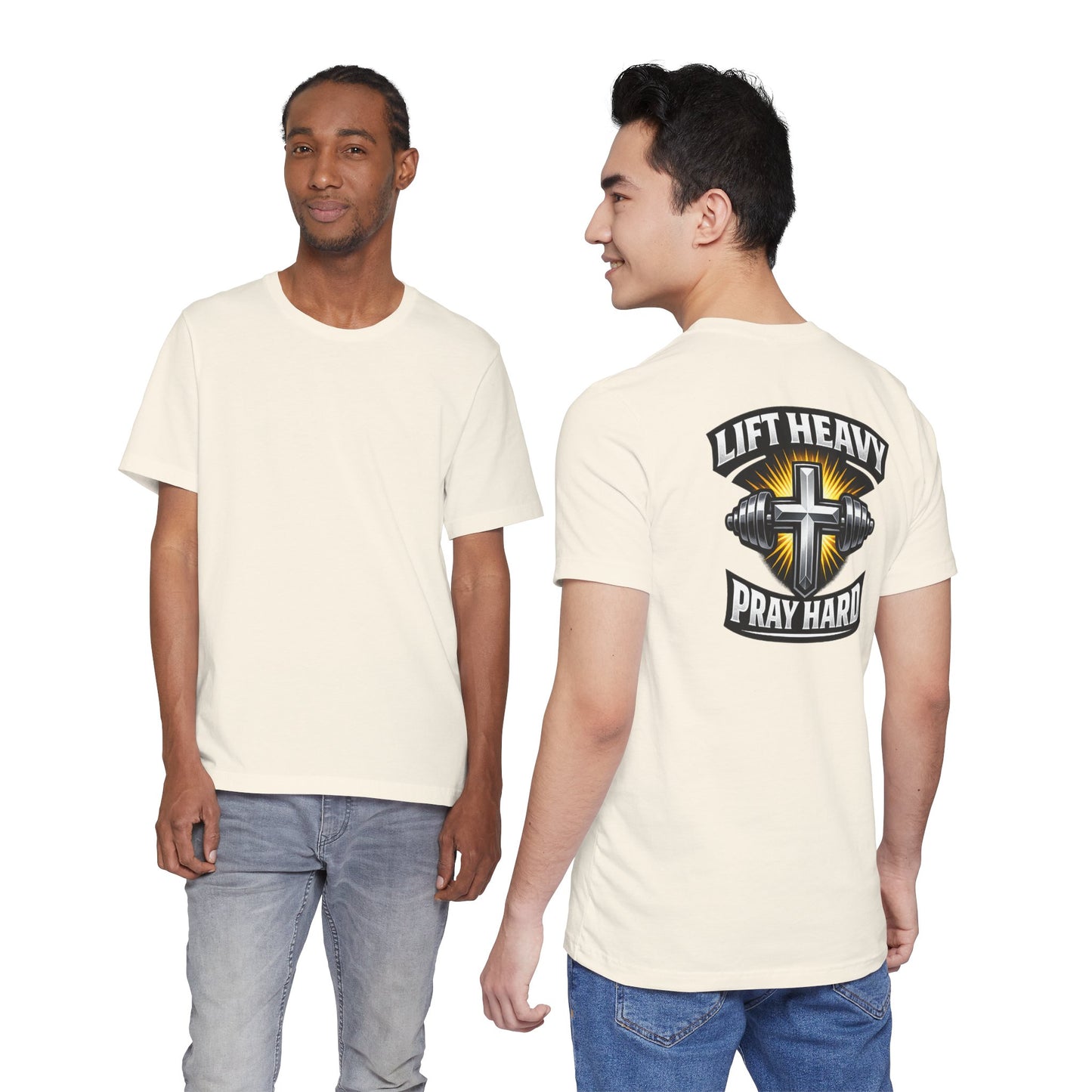 Lift Heavy Pray Hard T‑Shirt — Christian Fitness Gym Tee