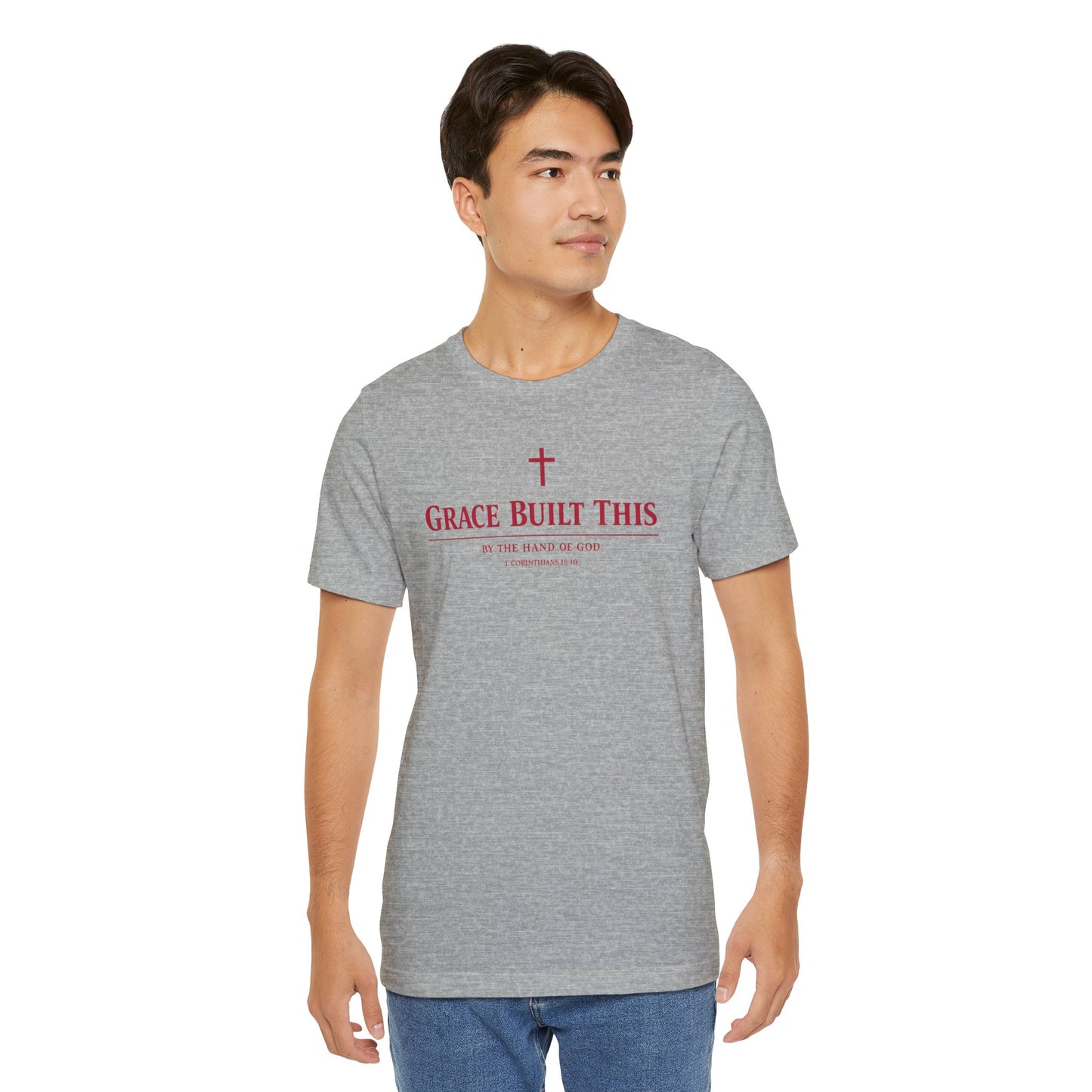 Grace Built This T-Shirt — Christian Faith Tee with Cross