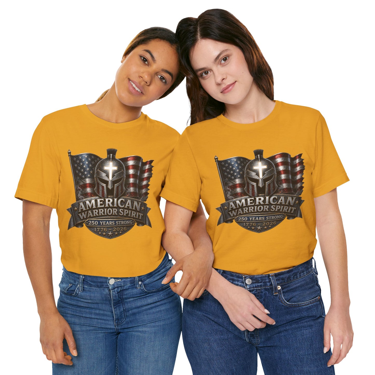 American Warrior Spirit T-Shirt – Patriotic 250 Years Strong Tee (1776–2026)
