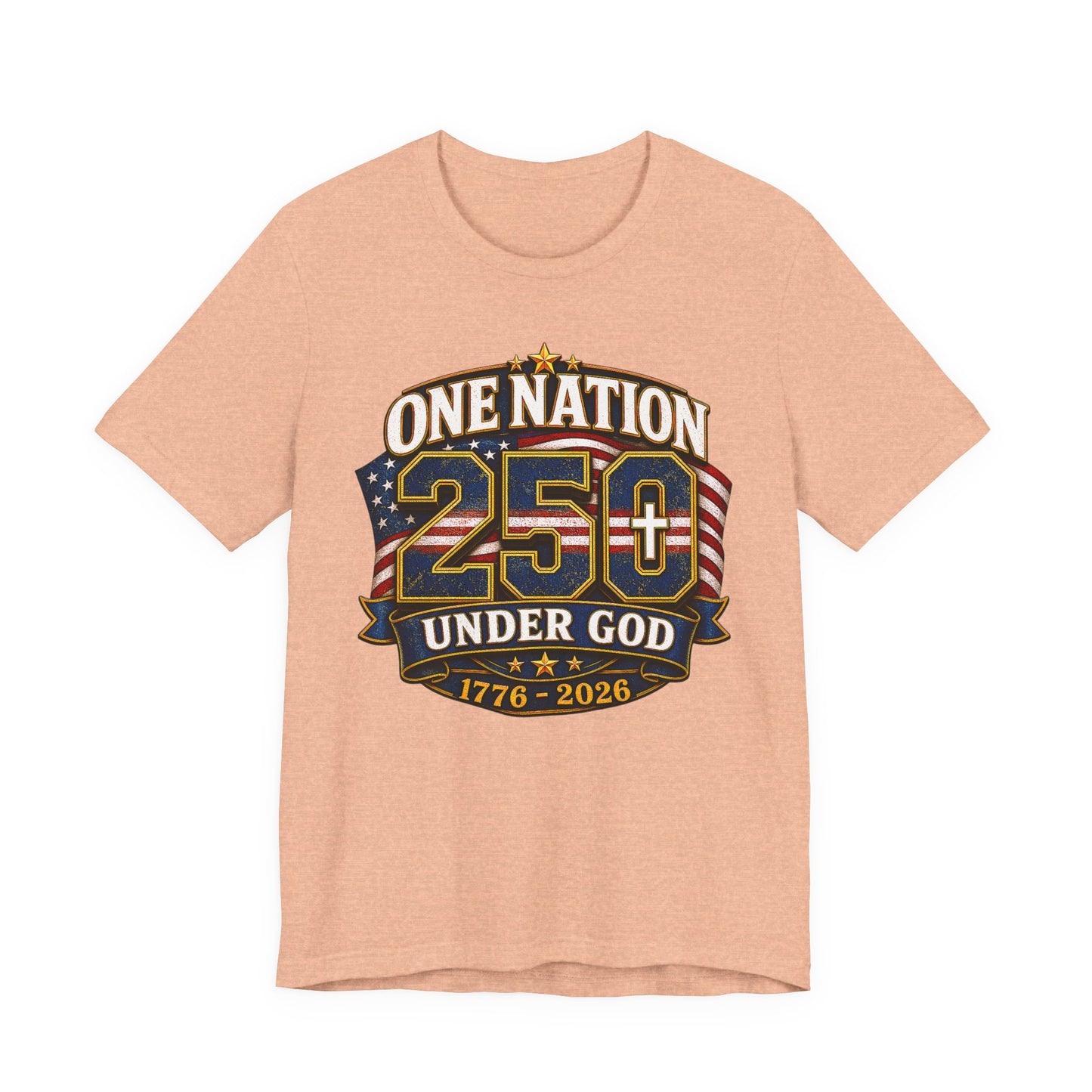250th USA Independence T-Shirt — "One Nation Under God" 1776–2026 Patriotic Tee