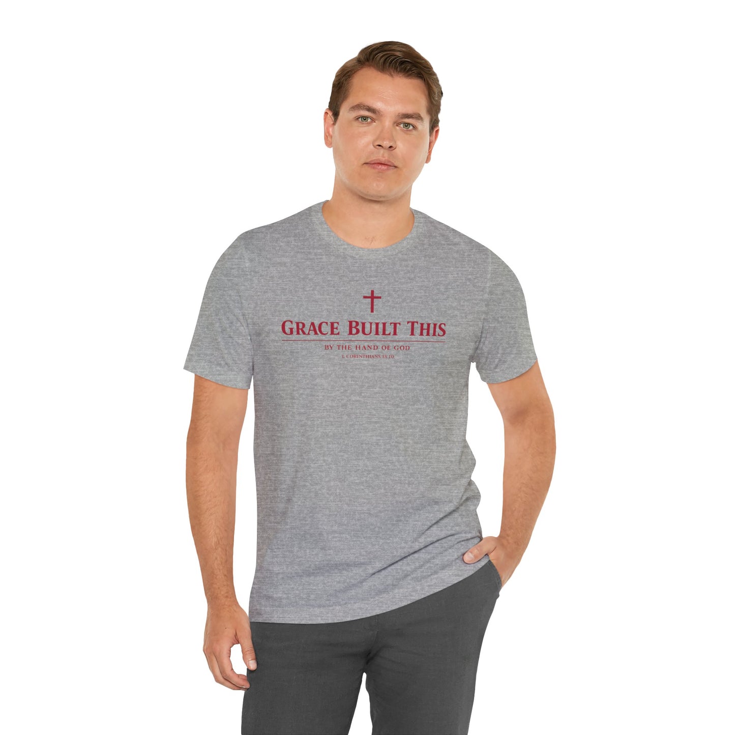 Grace Built This T-Shirt — Christian Faith Tee with Cross