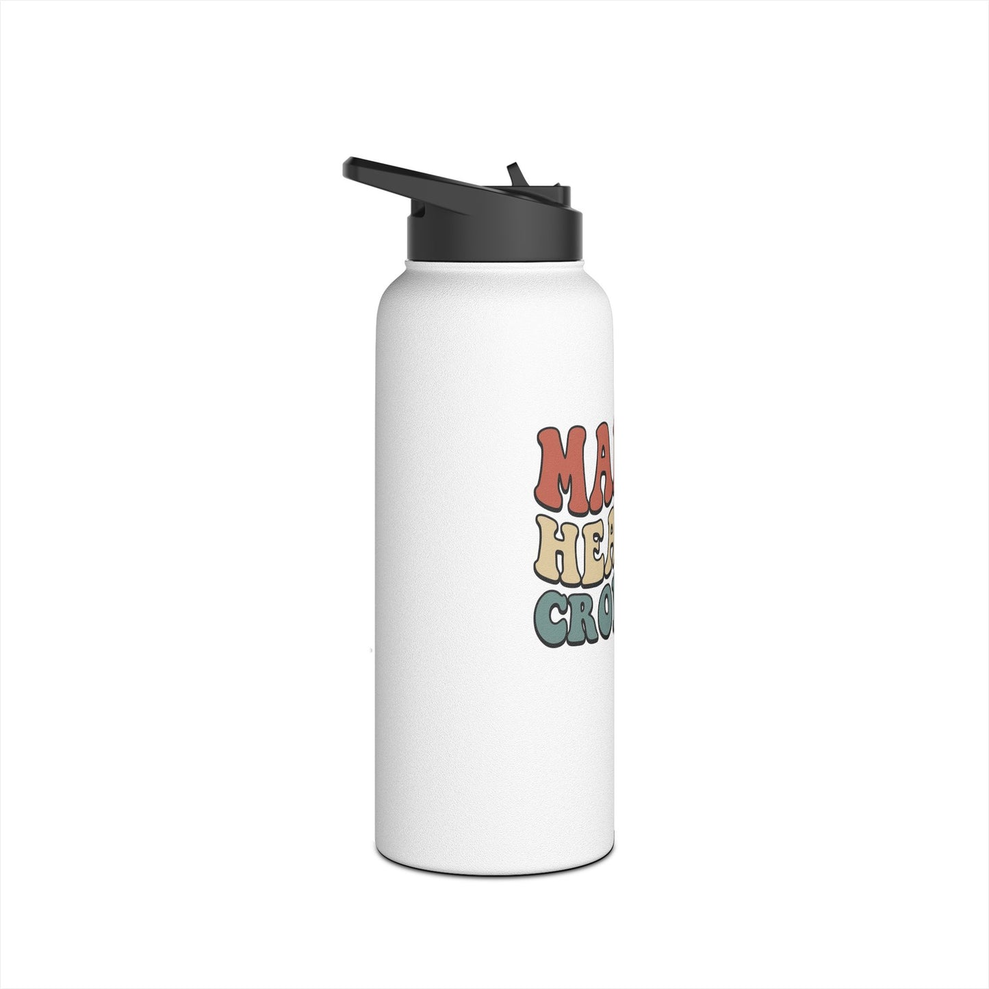 Make Heaven Crowded Stainless Steel Water Bottle — Retro Pink Inspirational Bottle