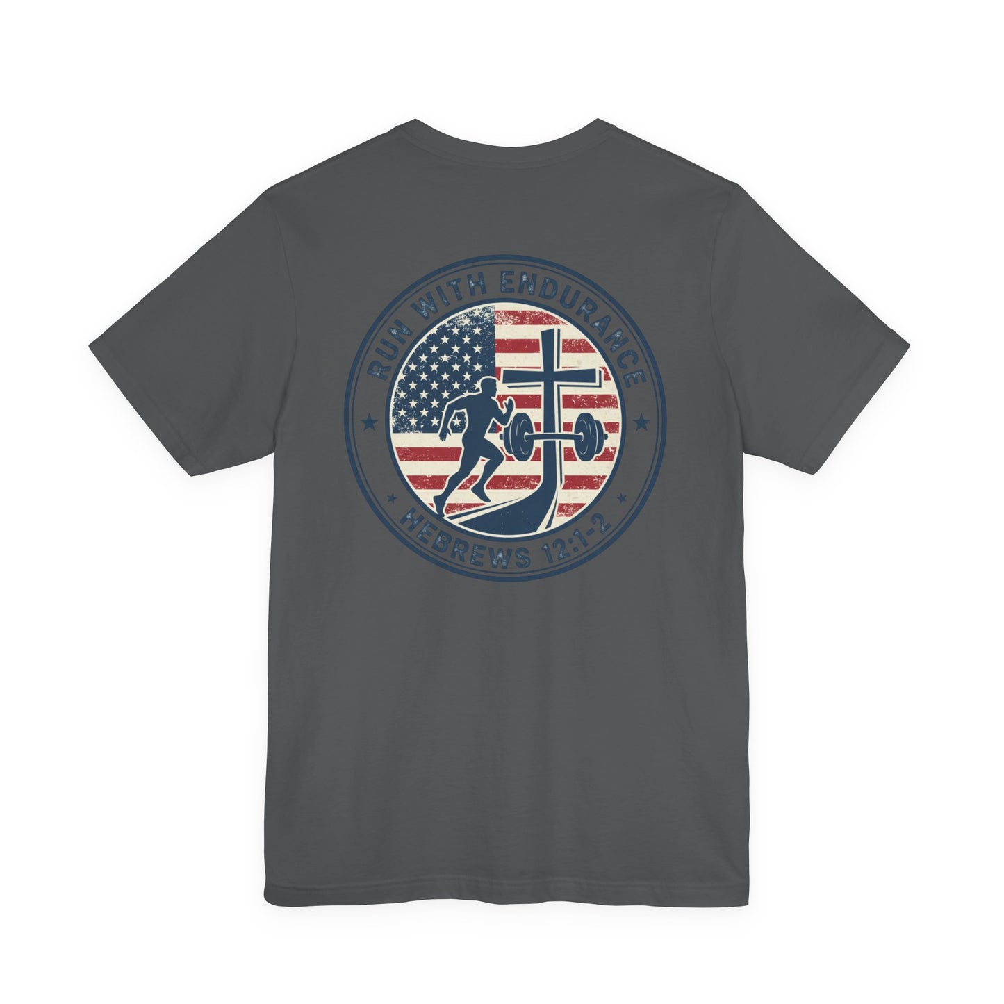 Hebrews 12:1-2 'Run With Endurance' T-Shirt — Inspirational Christian Tee