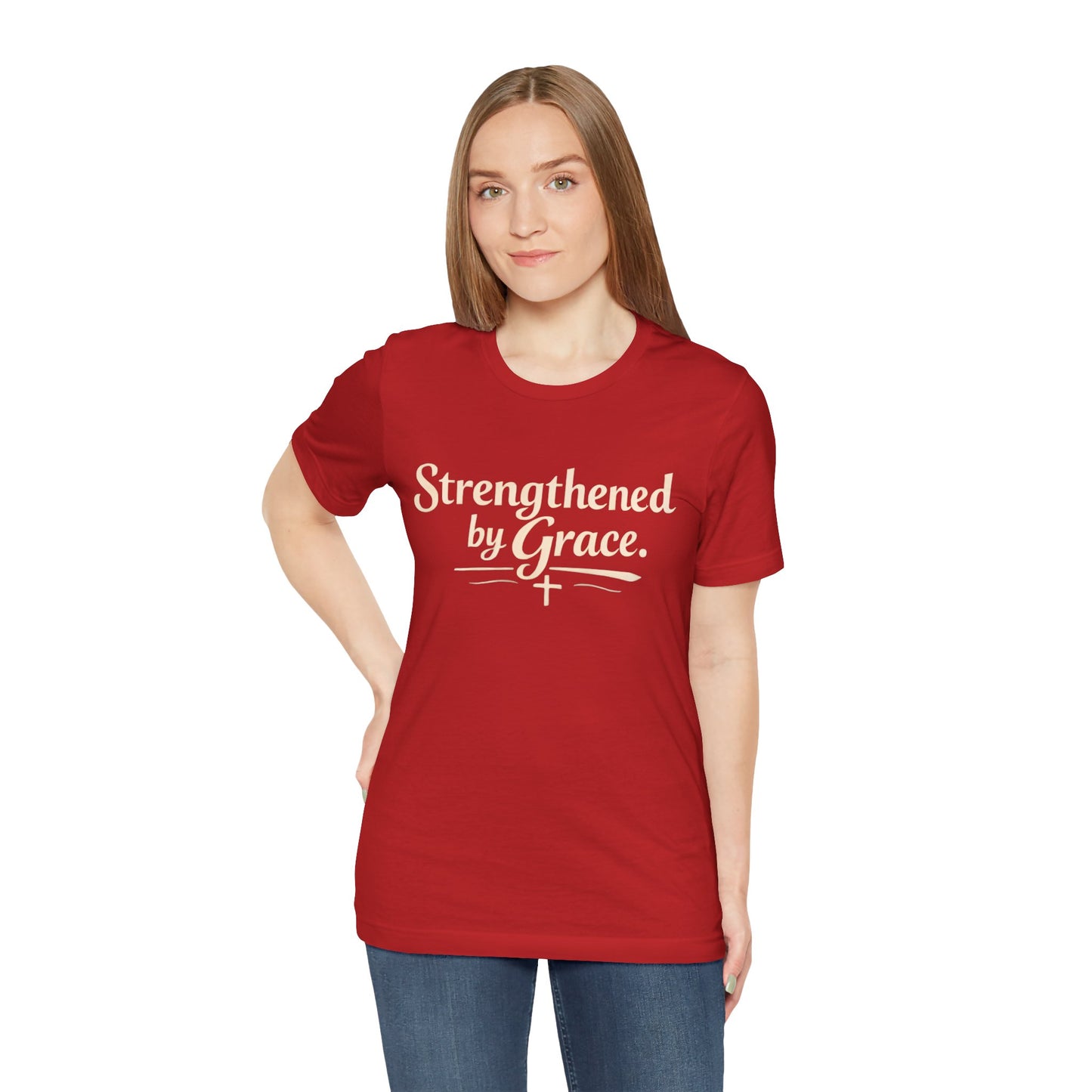 Strengthened by Grace T‑Shirt — Inspirational Faith Tee