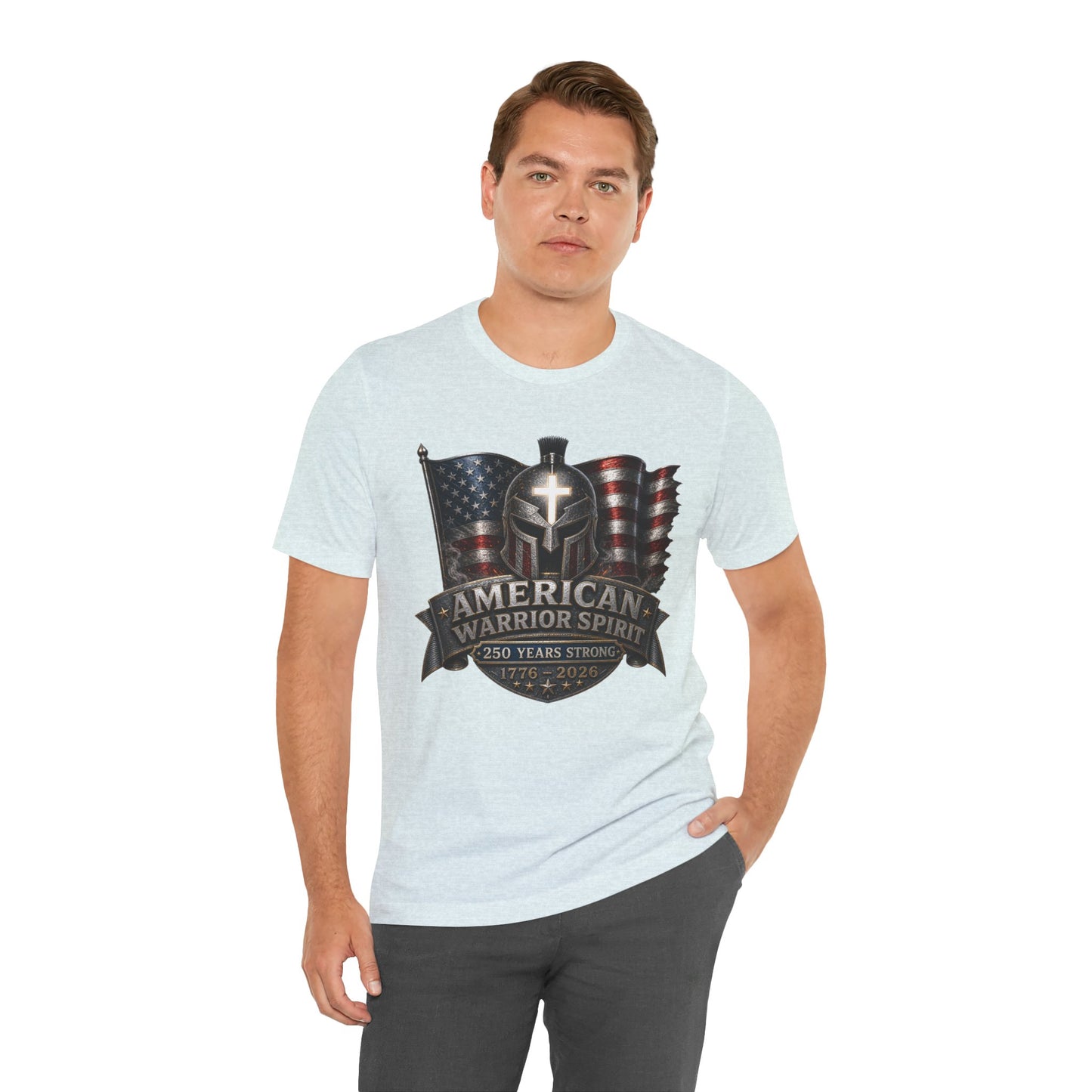 American Warrior Spirit T-Shirt – Patriotic 250 Years Strong Tee (1776–2026)