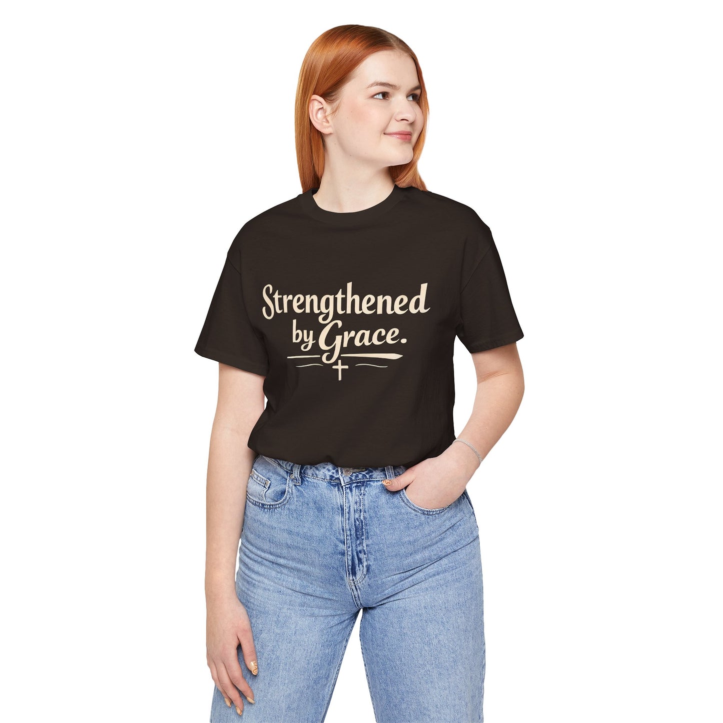 Strengthened by Grace T‑Shirt — Inspirational Faith Tee