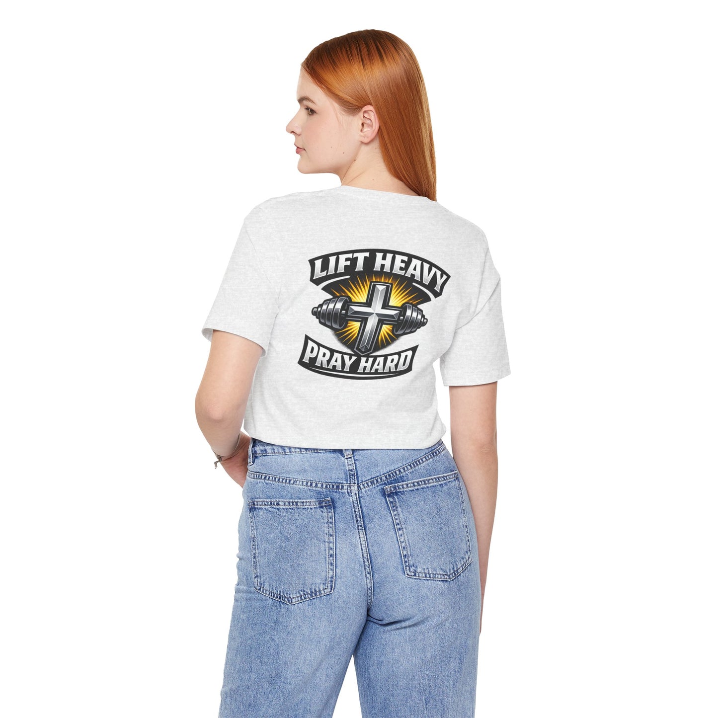 Lift Heavy Pray Hard T‑Shirt — Christian Fitness Gym Tee