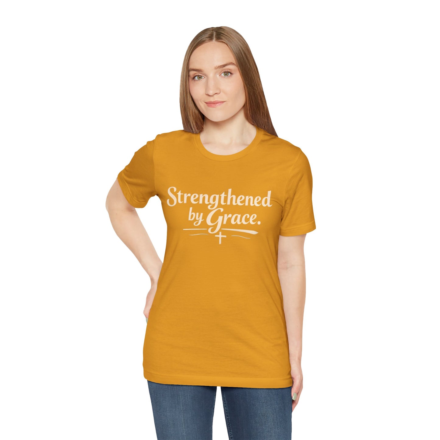 Strengthened by Grace T‑Shirt — Inspirational Faith Tee