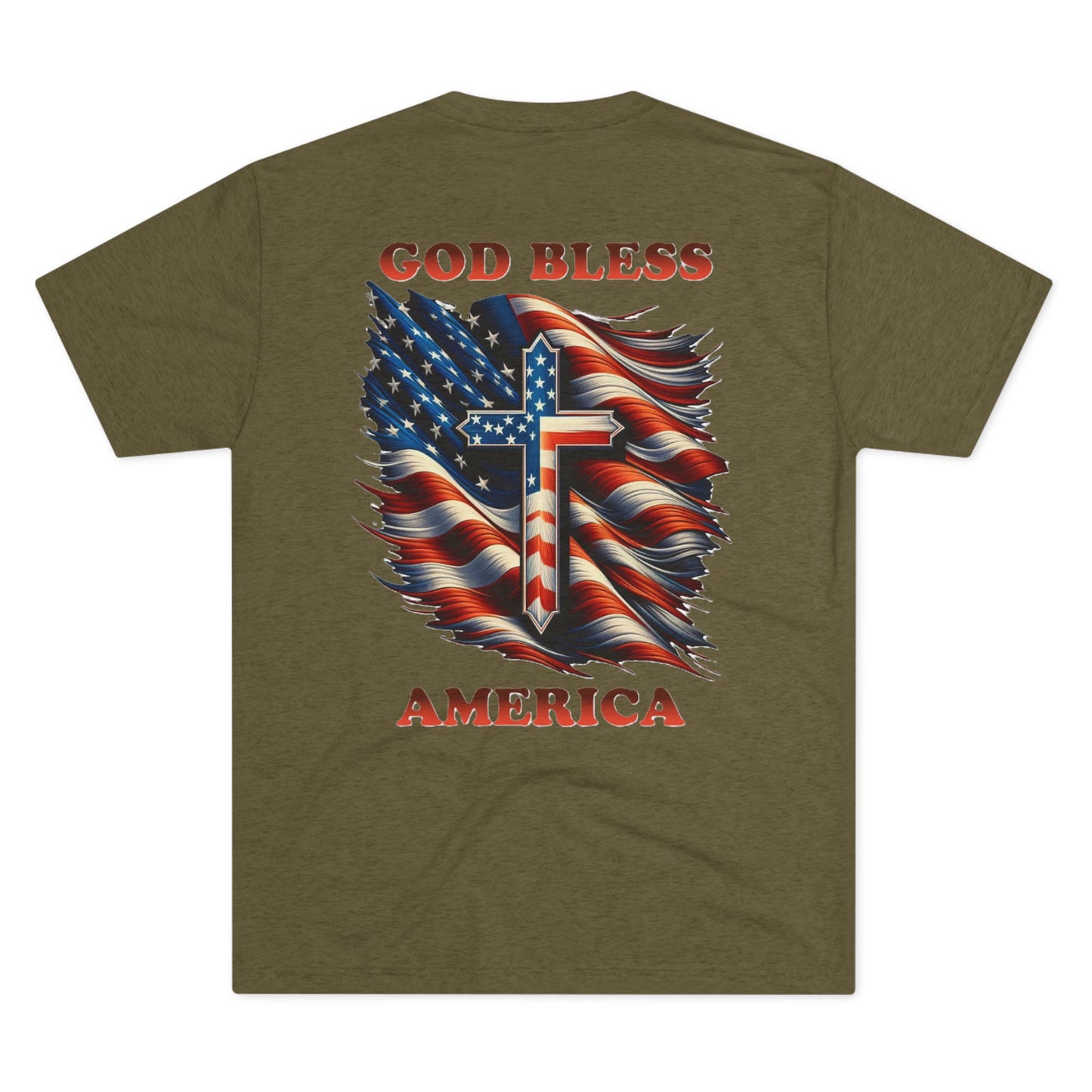 Unisex Tri-Blend Crew Tee "GOD BLESS AMERICA"