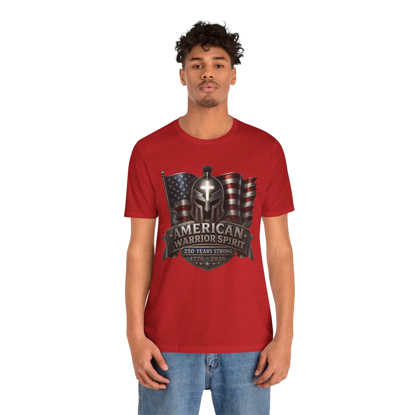 American Warrior Spirit T-Shirt – Patriotic 250 Years Strong Tee (1776–2026)