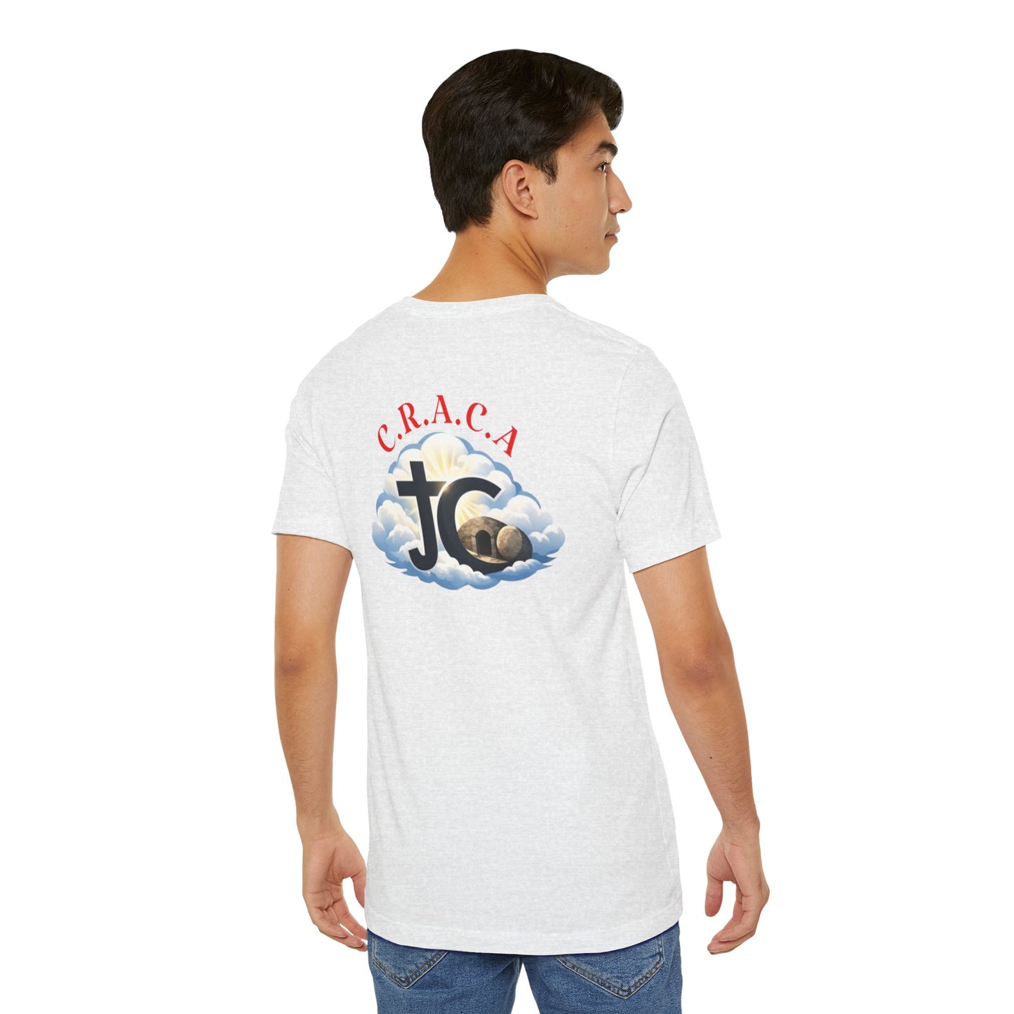Christian JC Cross Tee — CRACA (Crucified.Risen.And.Coming.Again) Graphic T‑Shirt