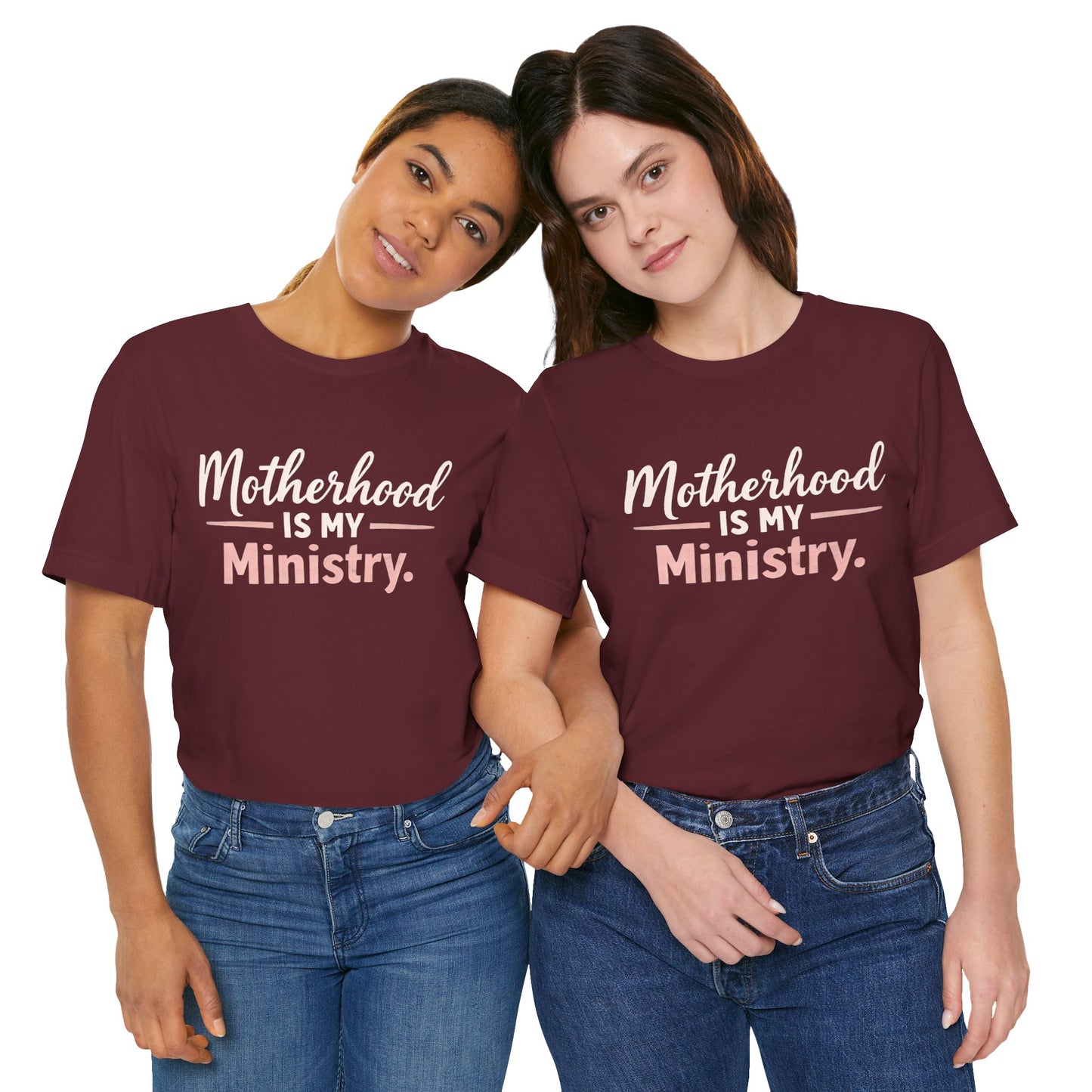 T-Shirt — "Motherhood Is My Ministry" Inspirational Mom Tee