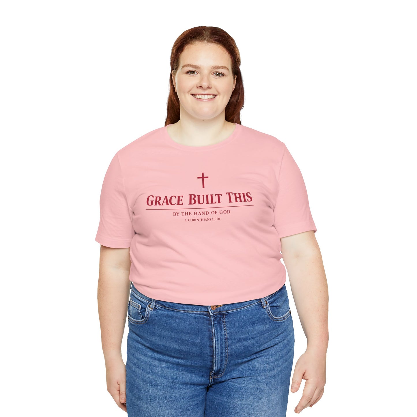 Grace Built This T-Shirt — Christian Faith Tee with Cross