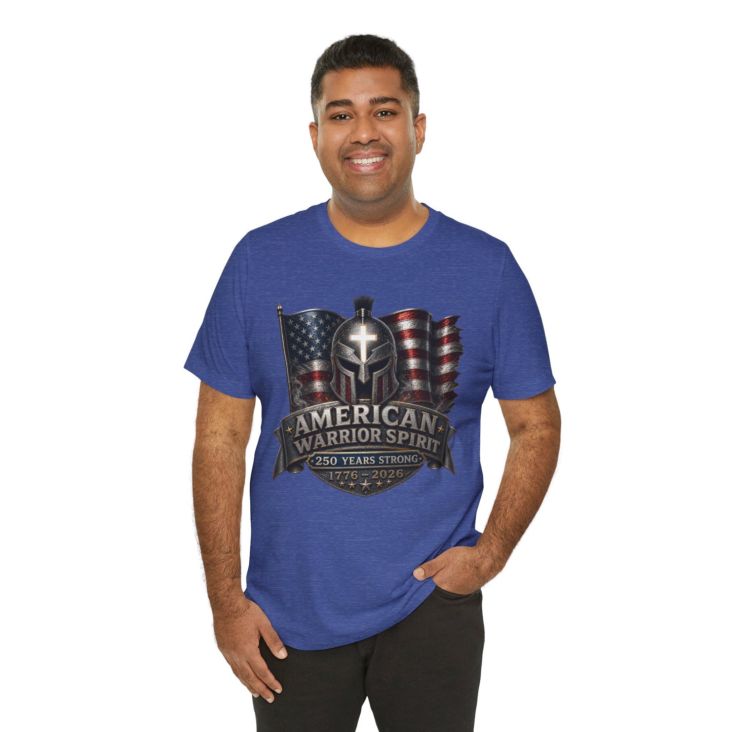 American Warrior Spirit T-Shirt – Patriotic 250 Years Strong Tee (1776–2026)