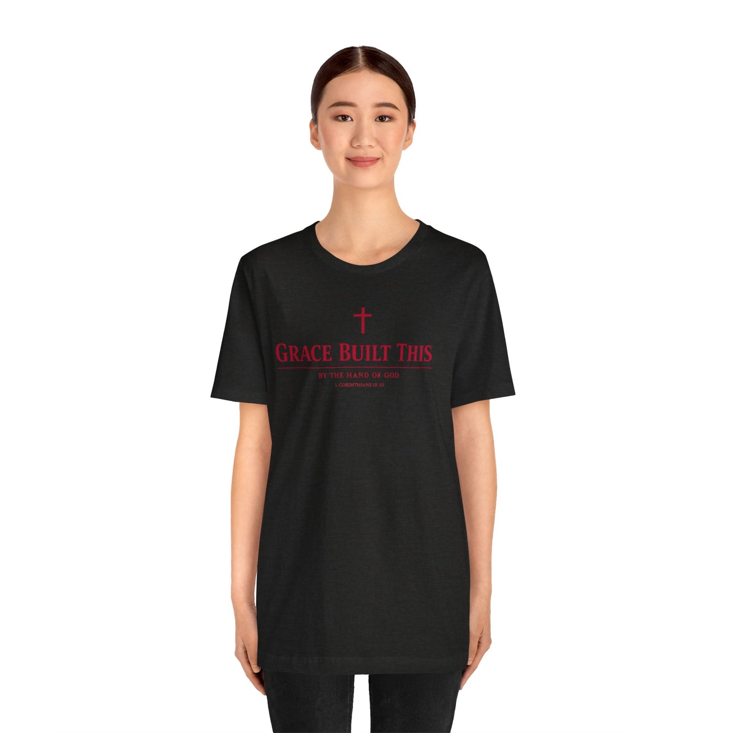 Grace Built This T-Shirt — Christian Faith Tee with Cross