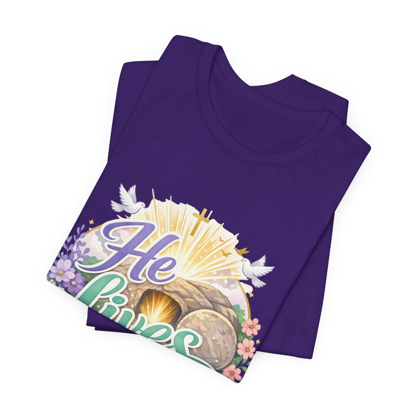 He Lives Jesus Tomb Tee — Christian Easter T‑Shirt