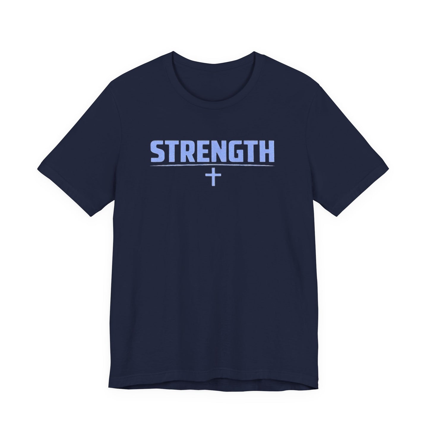Strength with Cross Tee — Minimal Motivational Fitness Shirt