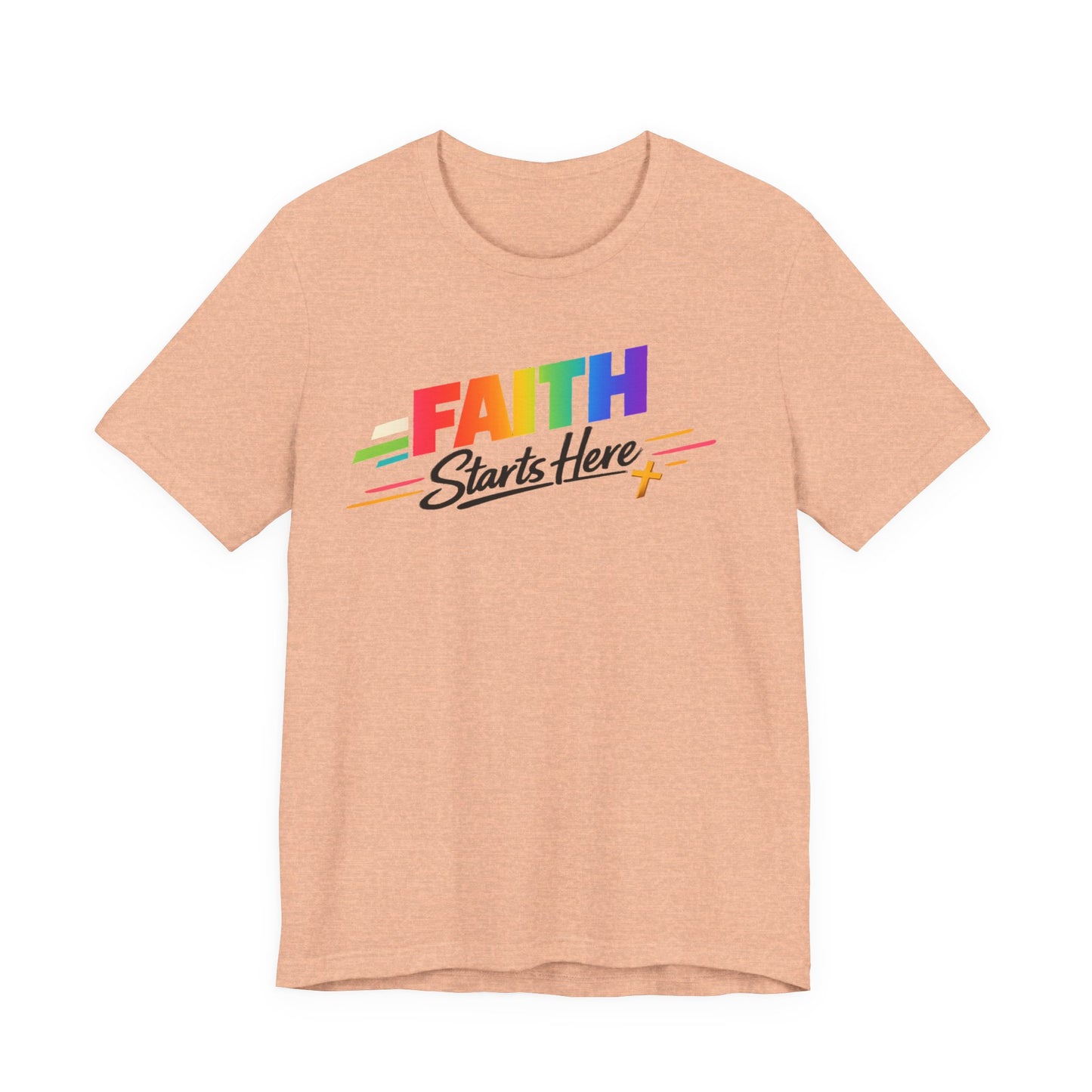 Faith Starts Here Rainbow Tee