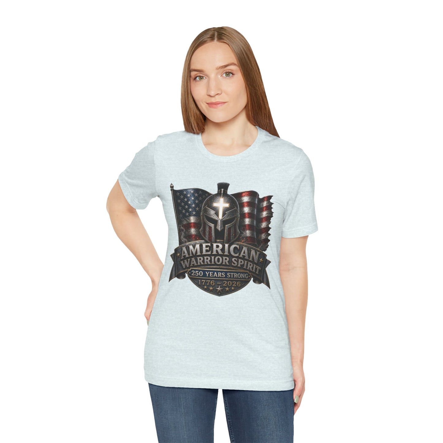 American Warrior Spirit T-Shirt – Patriotic 250 Years Strong Tee (1776–2026)