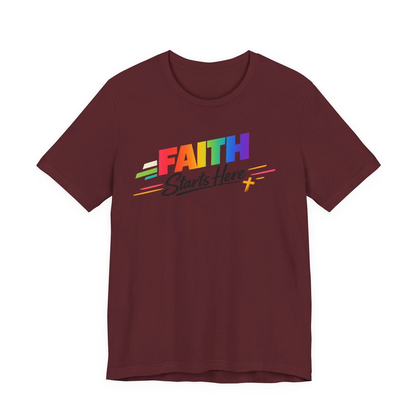 Faith Starts Here Rainbow Tee
