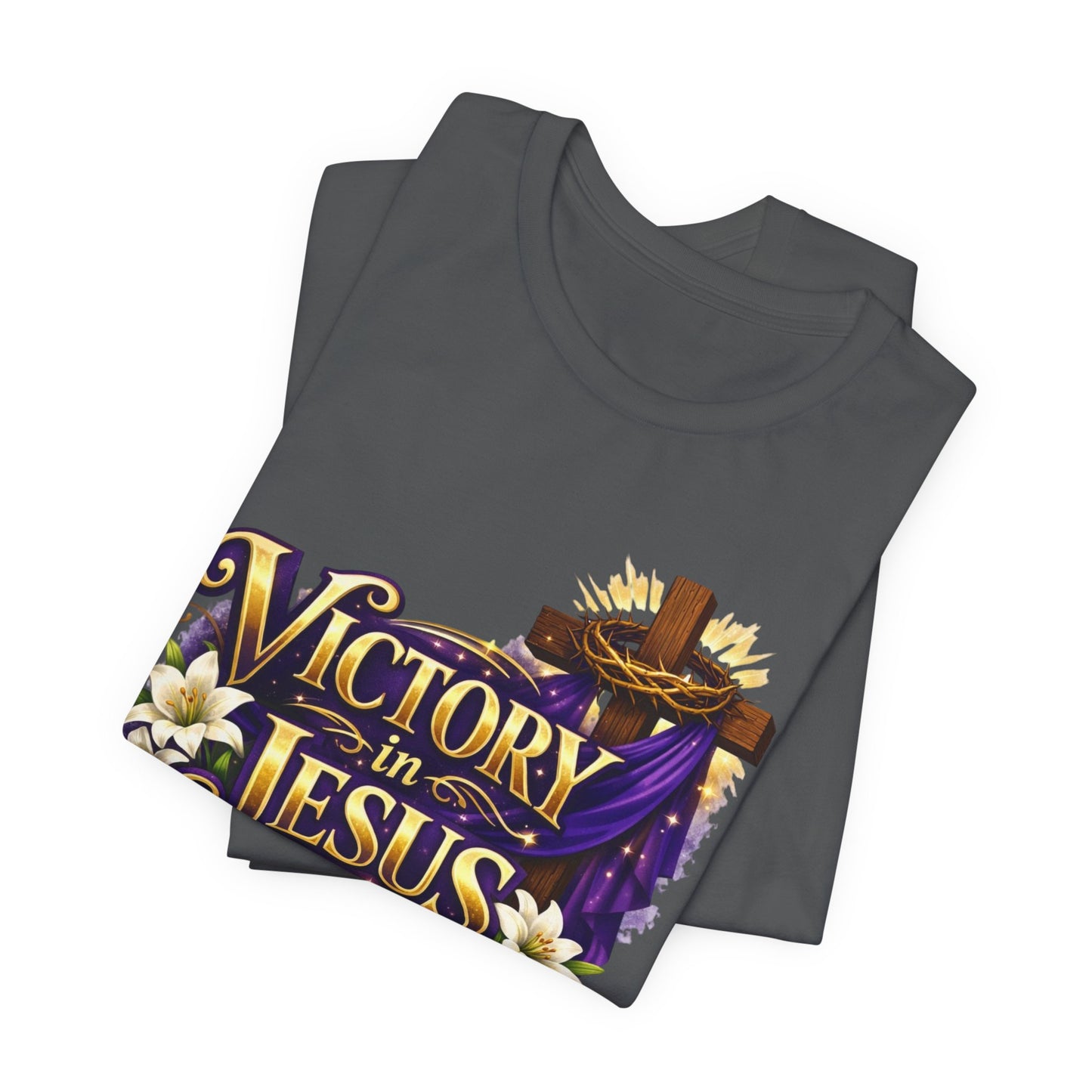 Victory In Jesus Christian T-Shirt — Cross Faith Tee