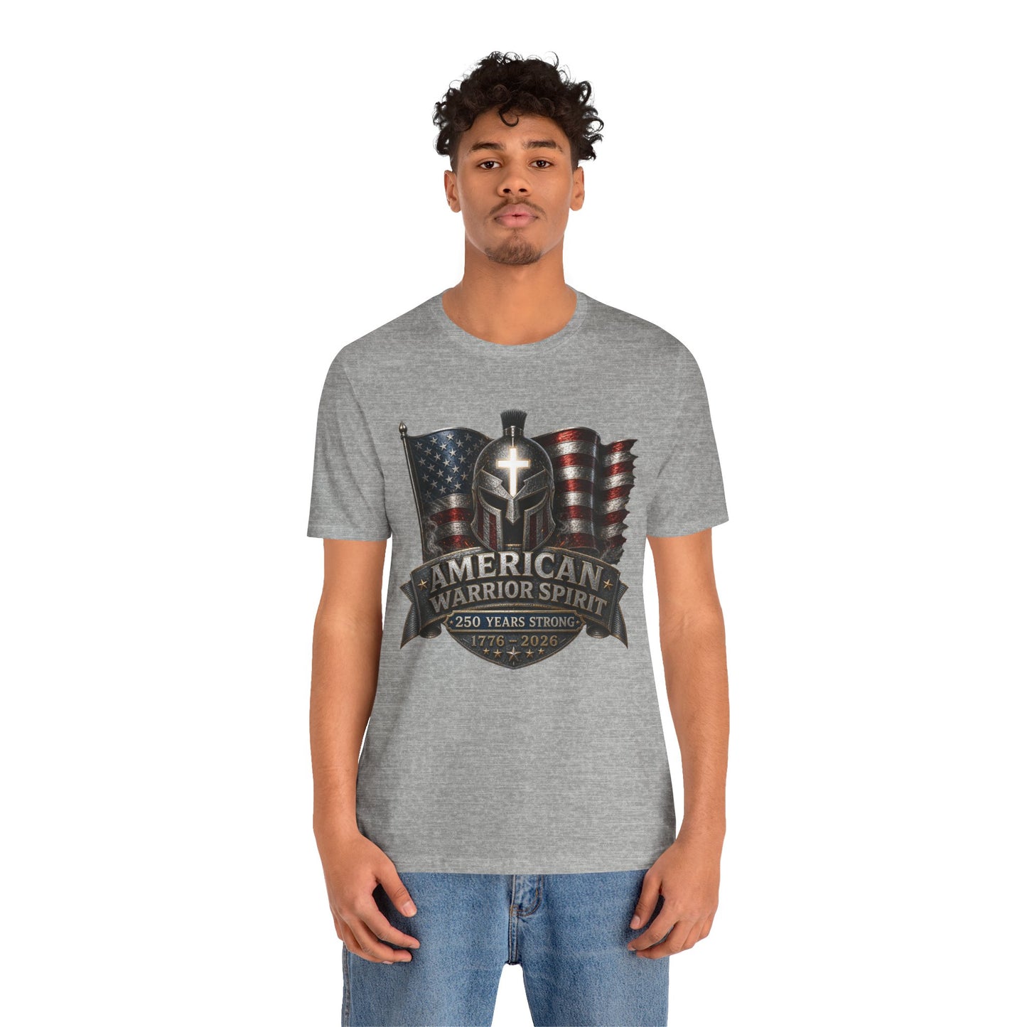 American Warrior Spirit T-Shirt – Patriotic 250 Years Strong Tee (1776–2026)