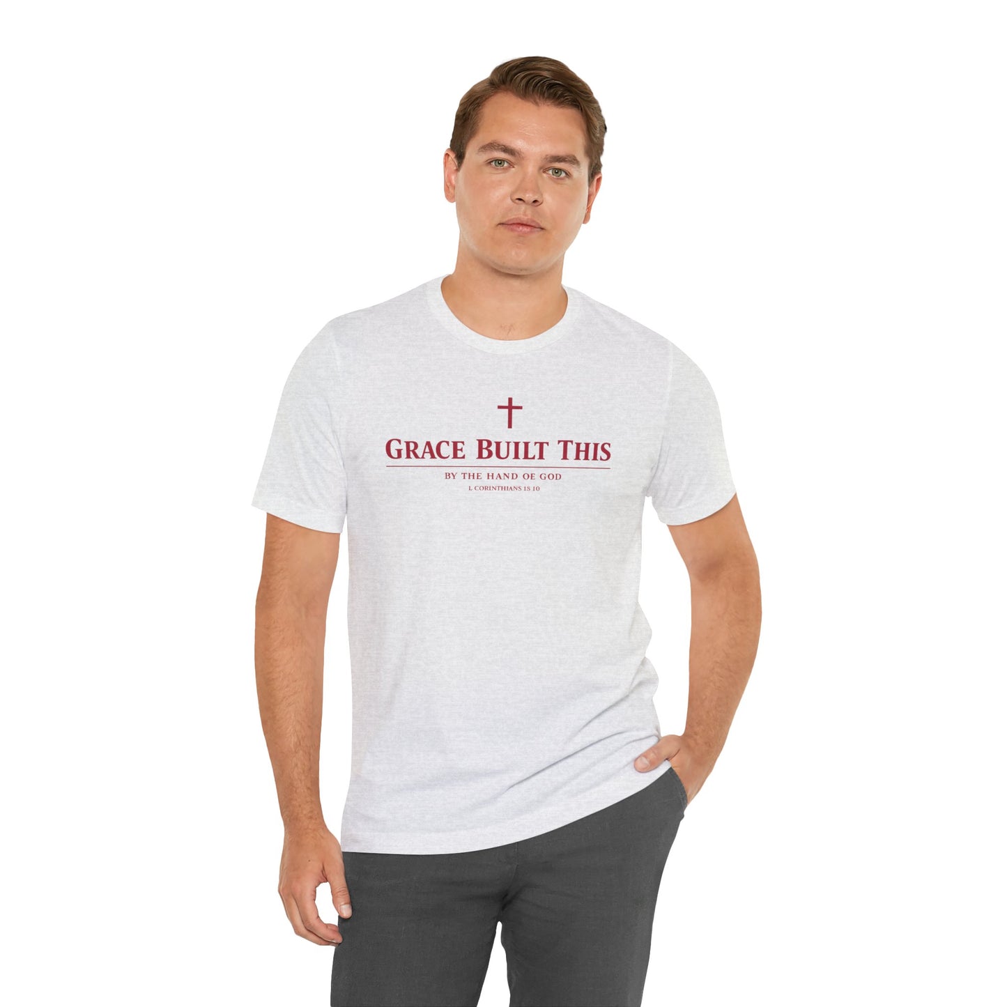 Grace Built This T-Shirt — Christian Faith Tee with Cross