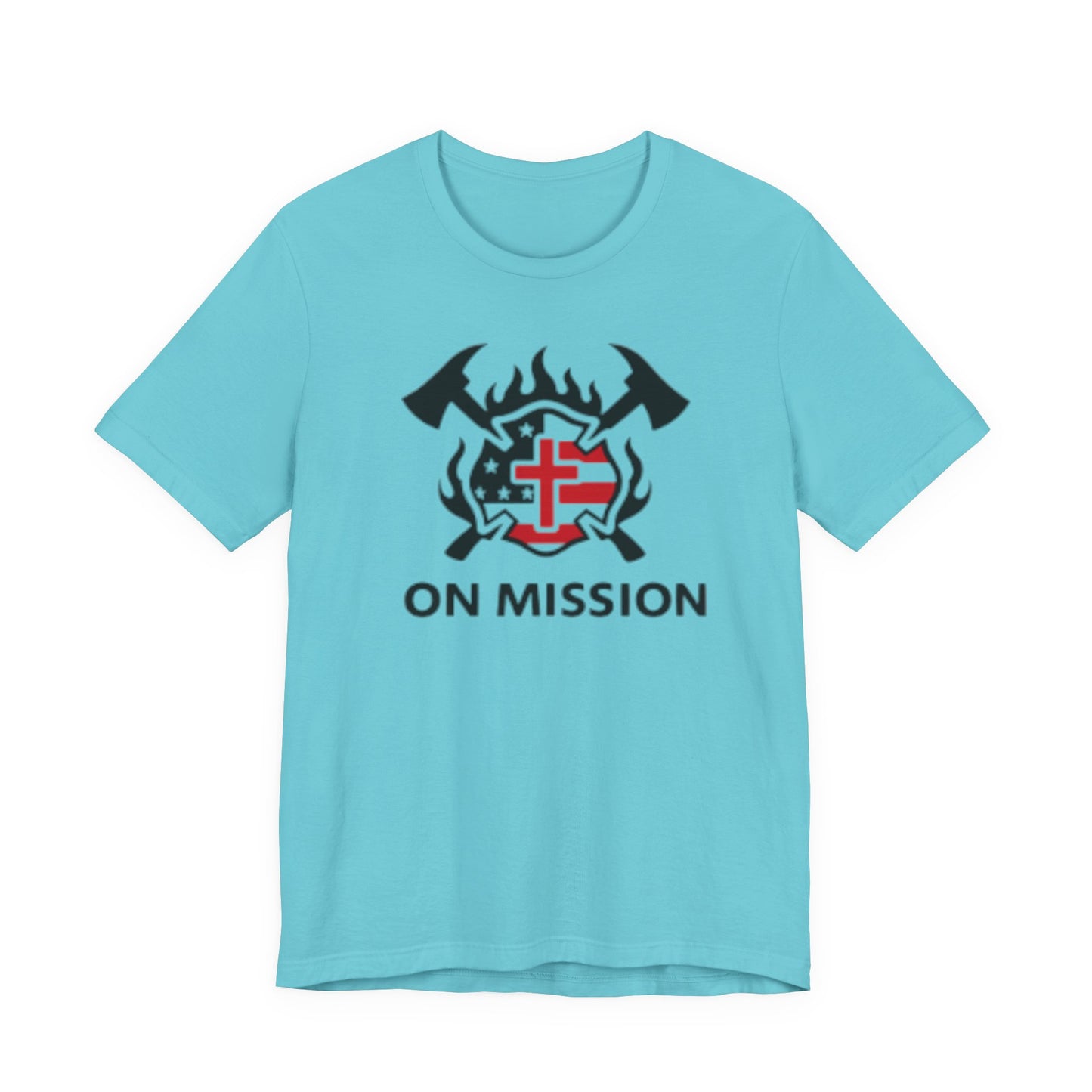 On Mission Christian Cross & American Flag T‑Shirt