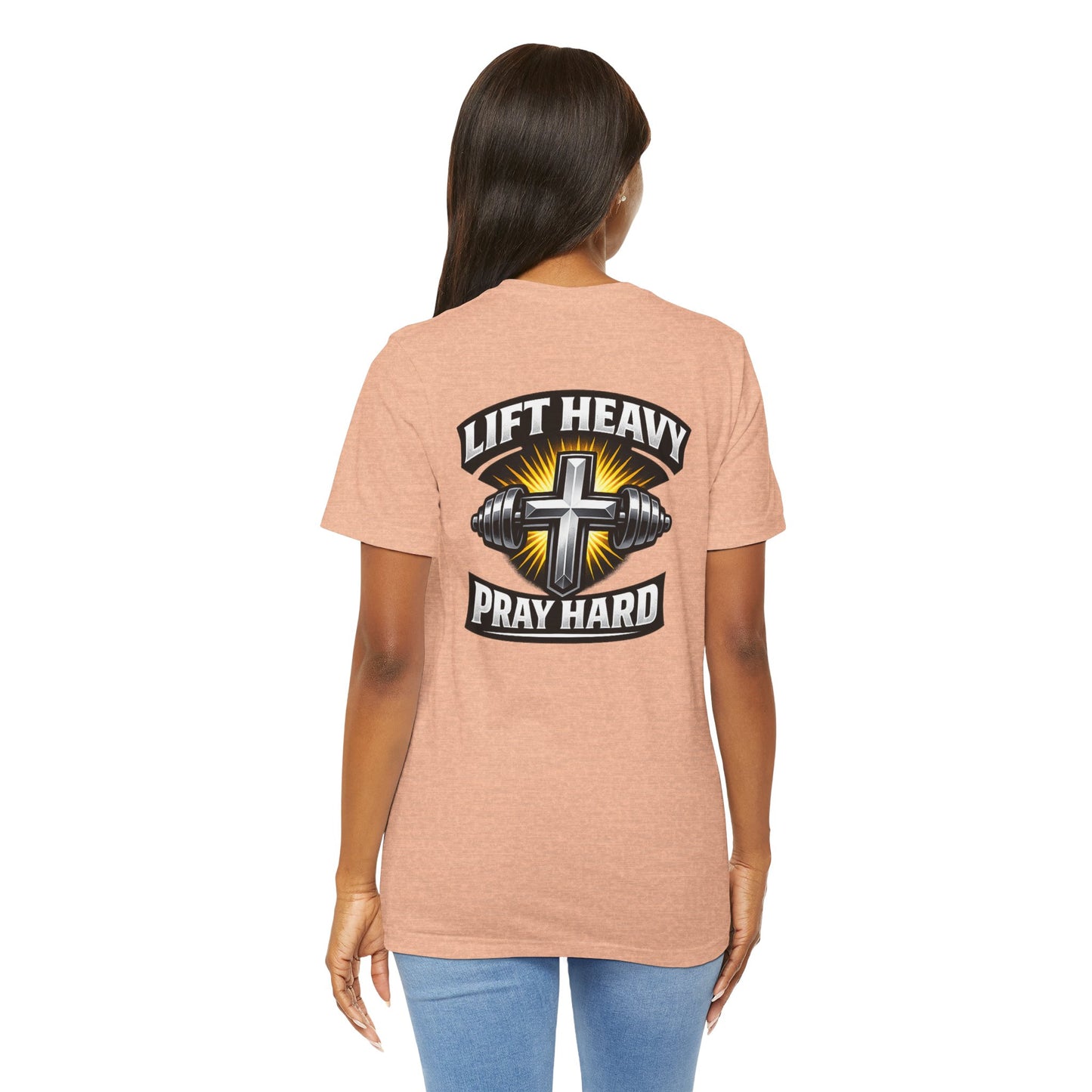 Lift Heavy Pray Hard T‑Shirt — Christian Fitness Gym Tee