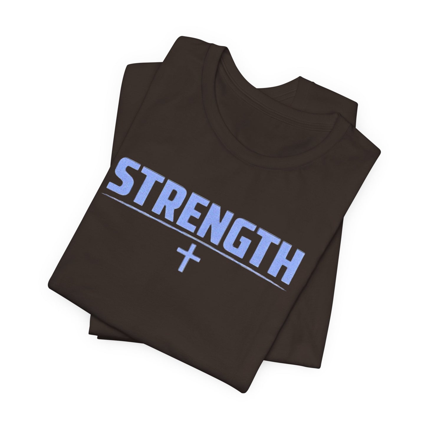Strength with Cross Tee — Minimal Motivational Fitness Shirt