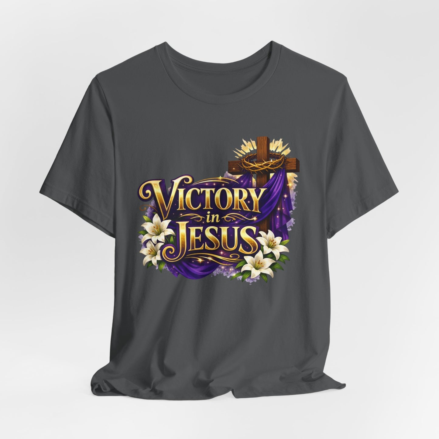 Victory In Jesus Christian T-Shirt — Cross Faith Tee