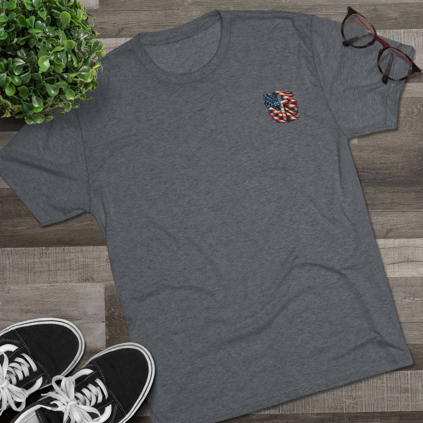 Unisex Tri-Blend Crew Tee "GOD BLESS AMERICA"