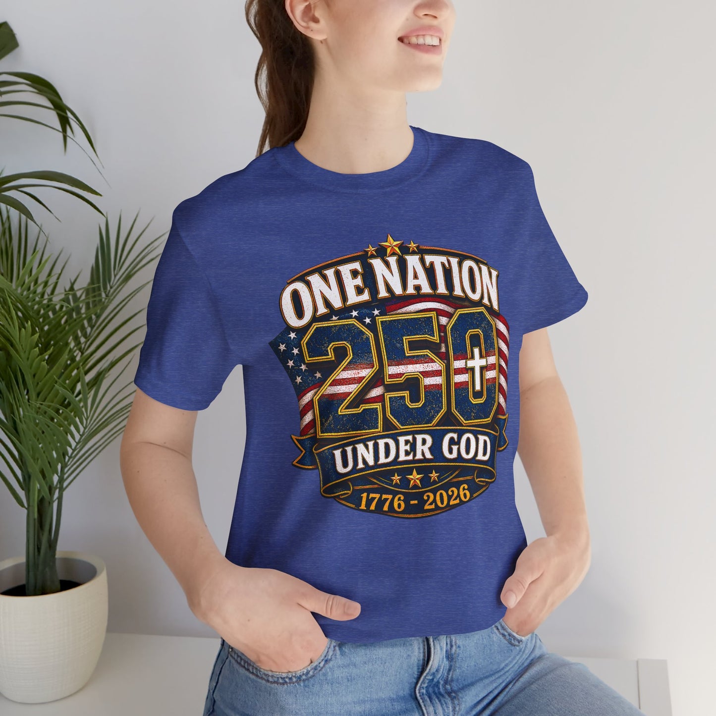 250th USA Independence T-Shirt — "One Nation Under God" 1776–2026 Patriotic Tee
