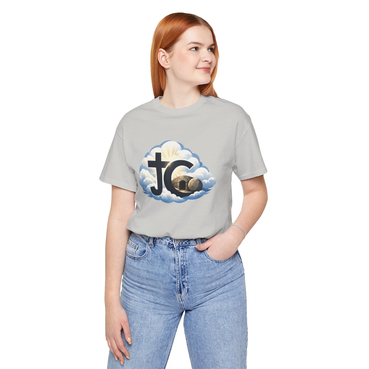 Jesus Christ (JC) Cross Tee — Crucified, Risen & Coming Again