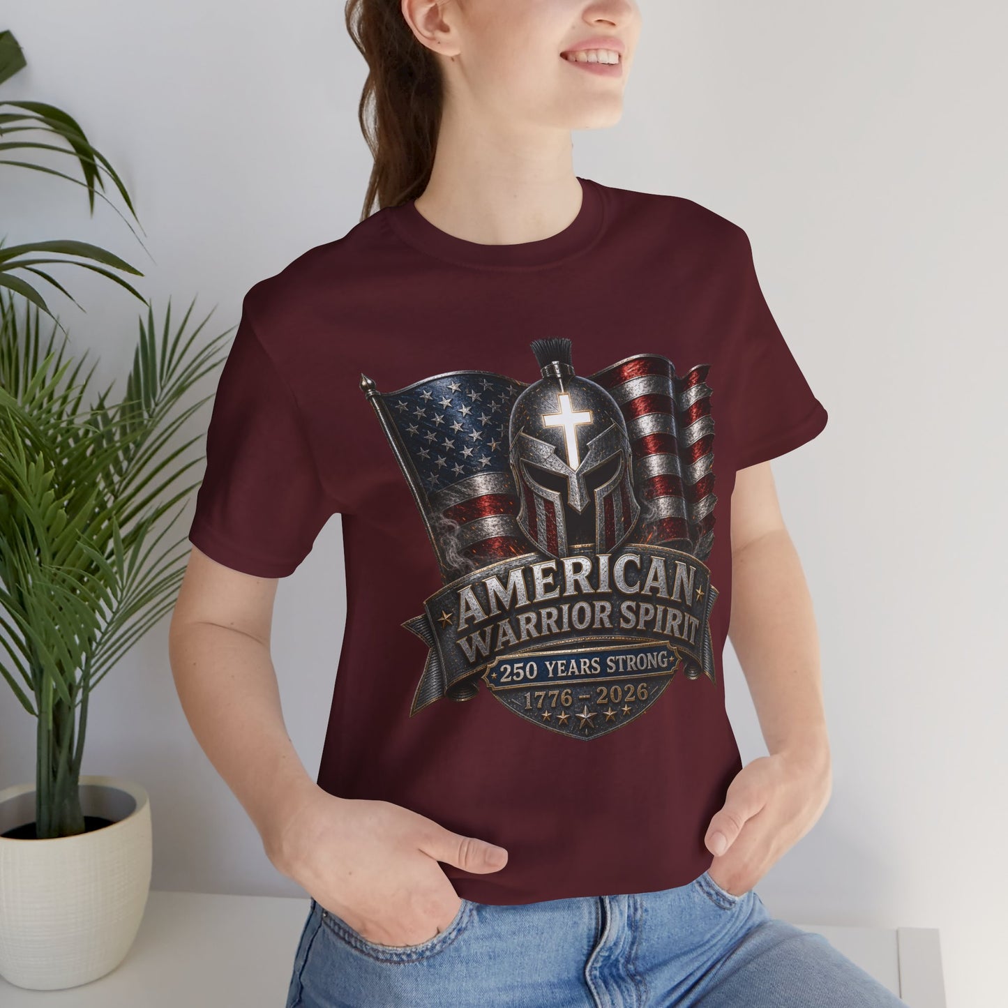 American Warrior Spirit T-Shirt – Patriotic 250 Years Strong Tee (1776–2026)