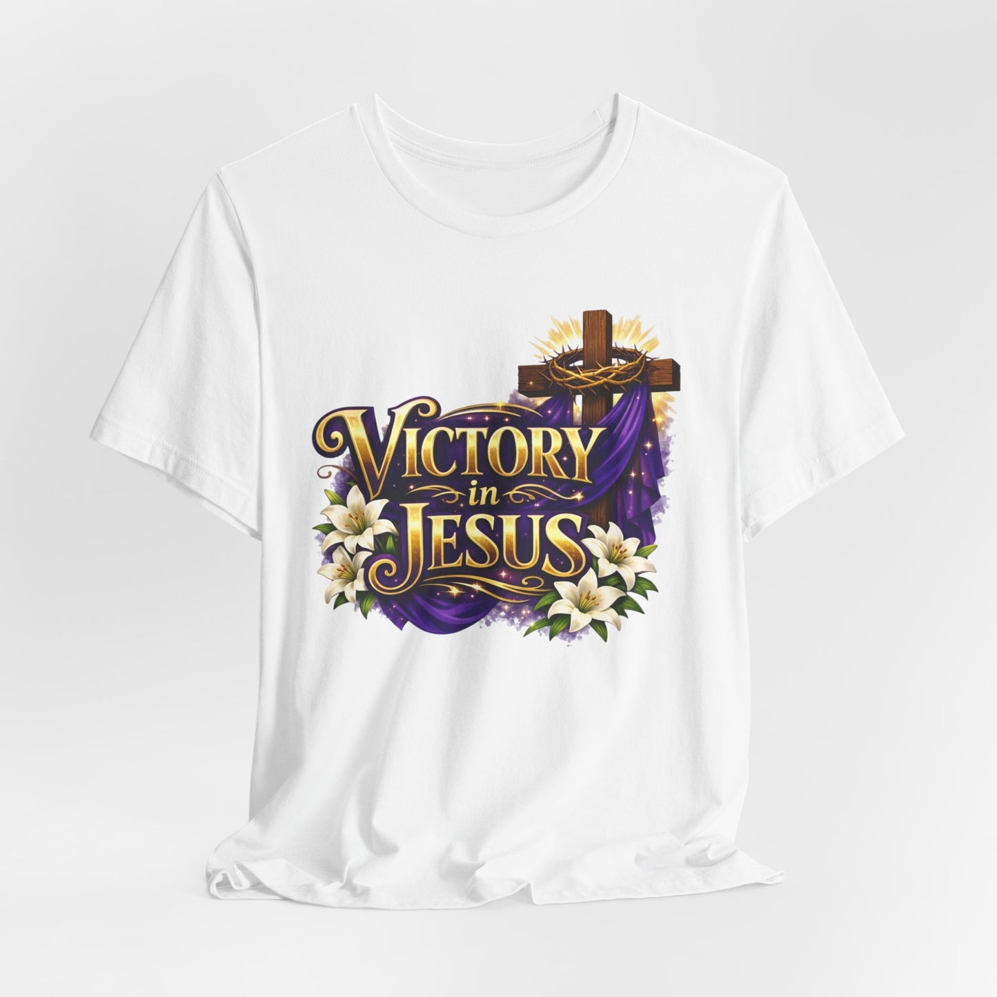 Victory In Jesus Christian T-Shirt — Cross Faith Tee