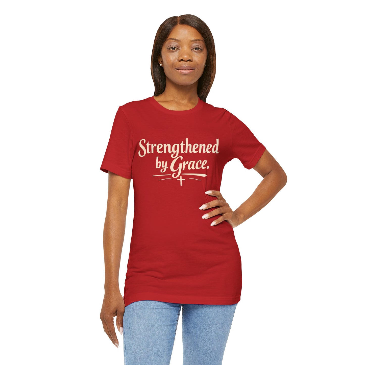 Strengthened by Grace T‑Shirt — Inspirational Faith Tee