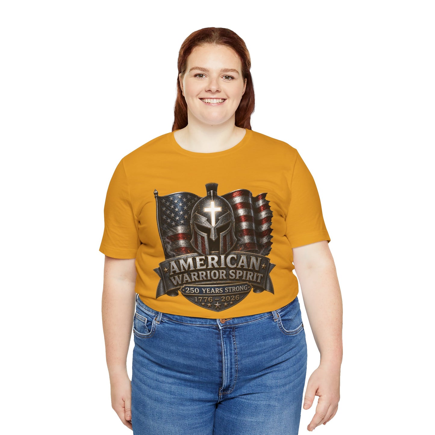 American Warrior Spirit T-Shirt – Patriotic 250 Years Strong Tee (1776–2026)