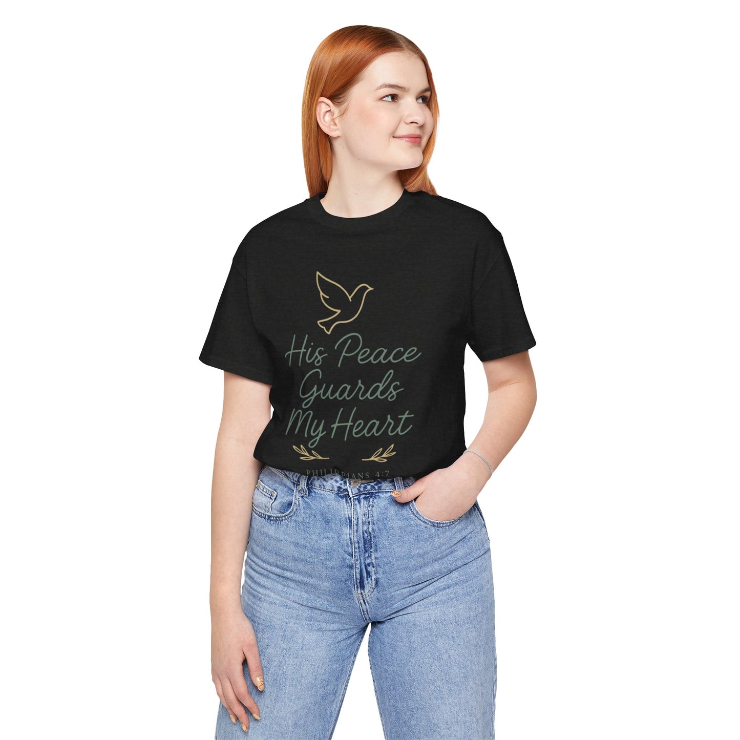 His Peace Guards My Heart Tee — Philippians 4:7 Christian Dove T-Shirt