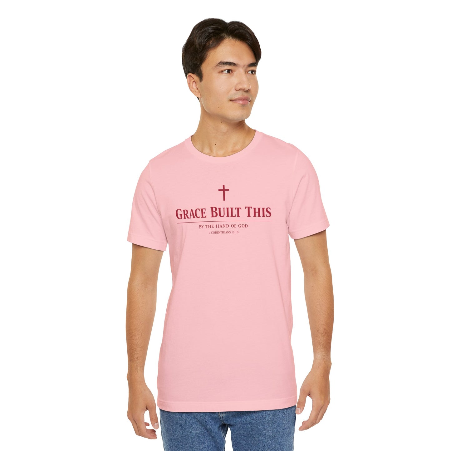 Grace Built This T-Shirt — Christian Faith Tee with Cross