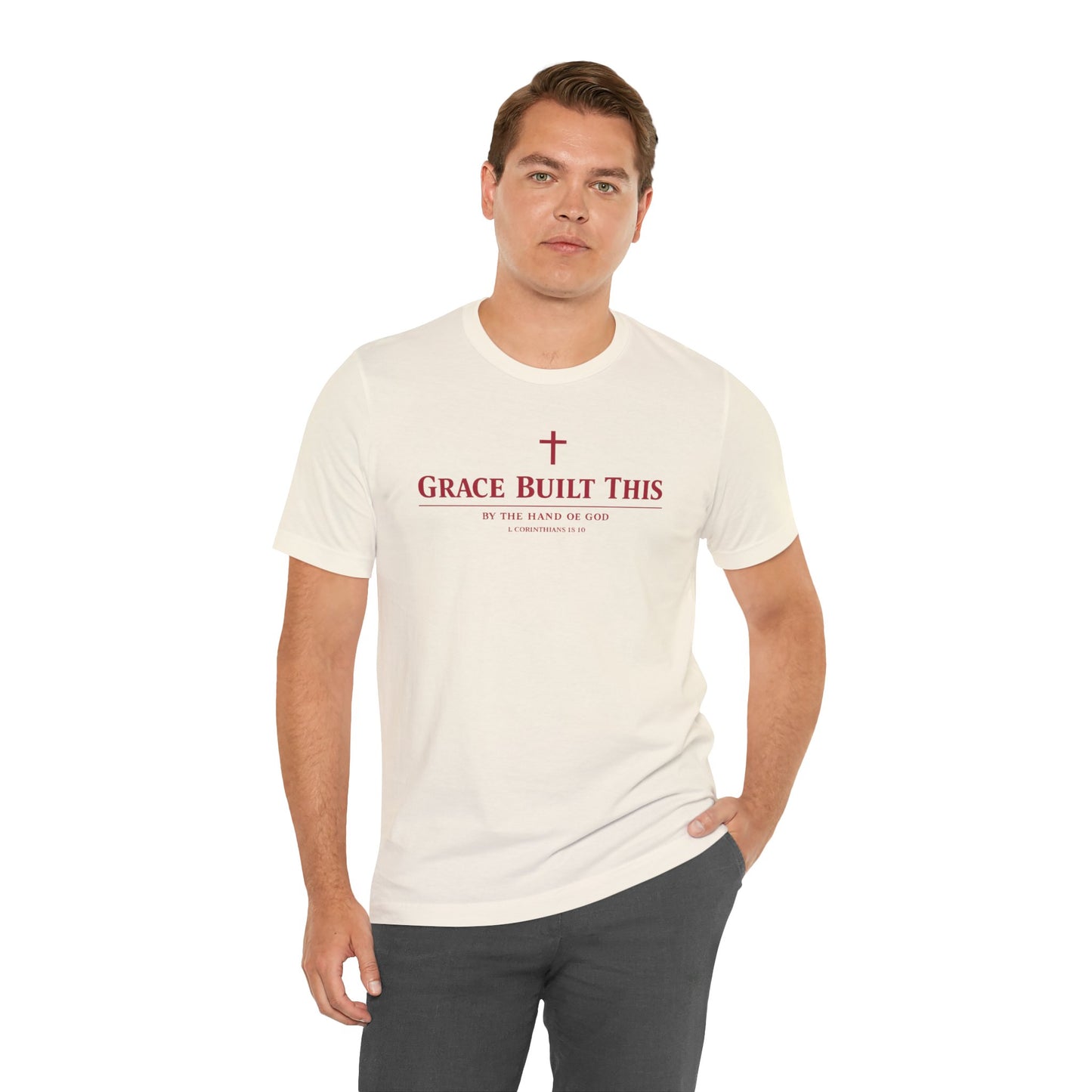 Grace Built This T-Shirt — Christian Faith Tee with Cross