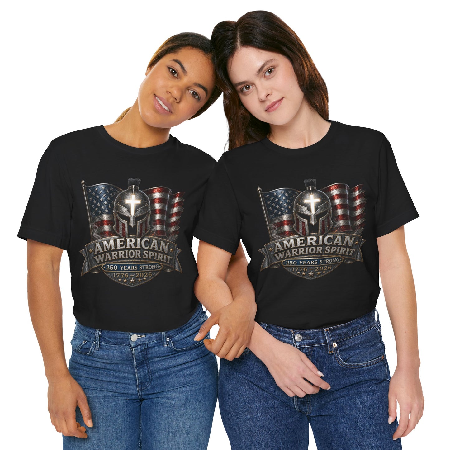 American Warrior Spirit T-Shirt – Patriotic 250 Years Strong Tee (1776–2026)